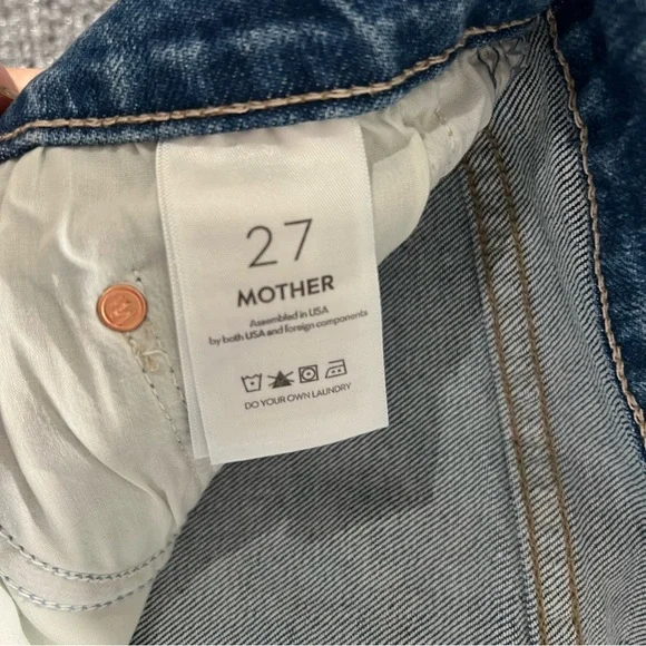 Mother The Tomcat Ankle Fray Blue Jeans Arigato Mr. Roboto Size 27 Fray Ends - Picture 5 of 12